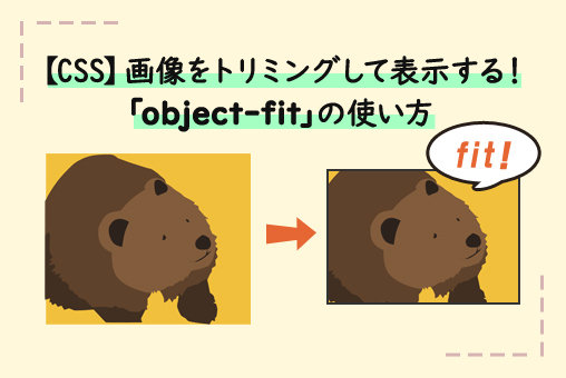 【CSS】画像をトリミングして表示する！「object-fit」の使い方